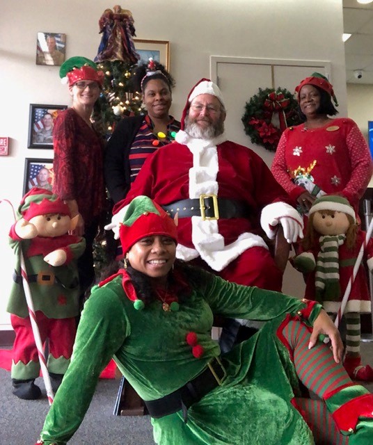 santa visits hunter